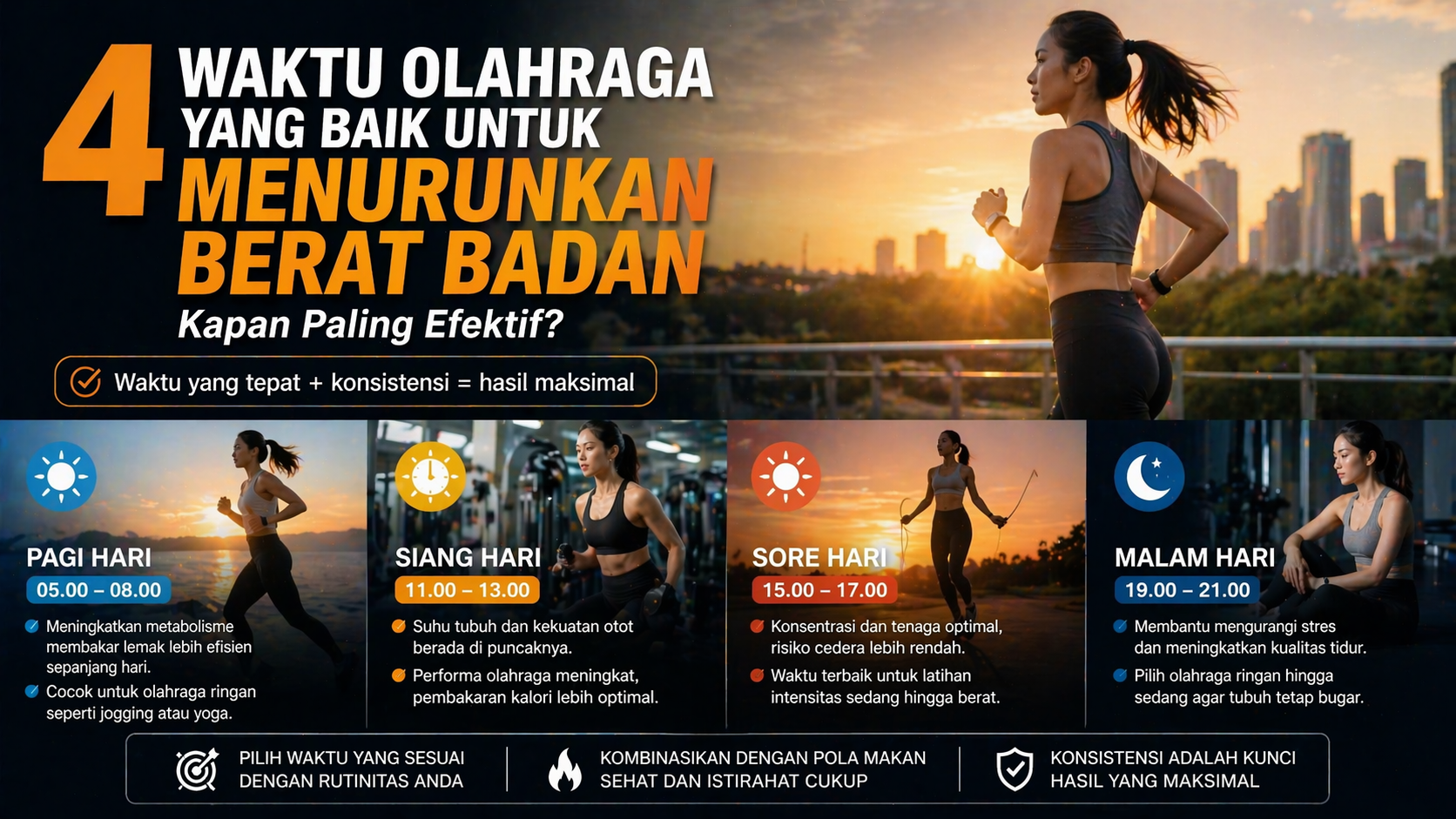 Rahasia Turun Berat Badan dari Waktu Olahraga yang Tepat