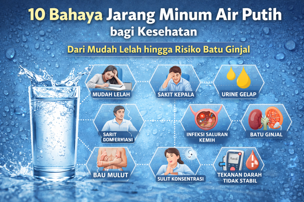 10 Risiko Serius Akibat Kurang Minum Air Putih Setiap Hari
