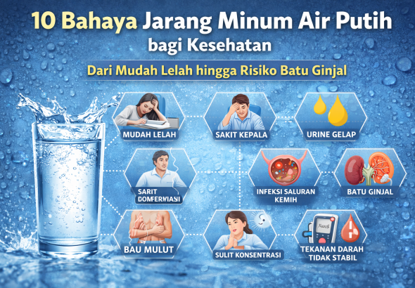 10 Risiko Serius Akibat Kurang Minum Air Putih Setiap Hari