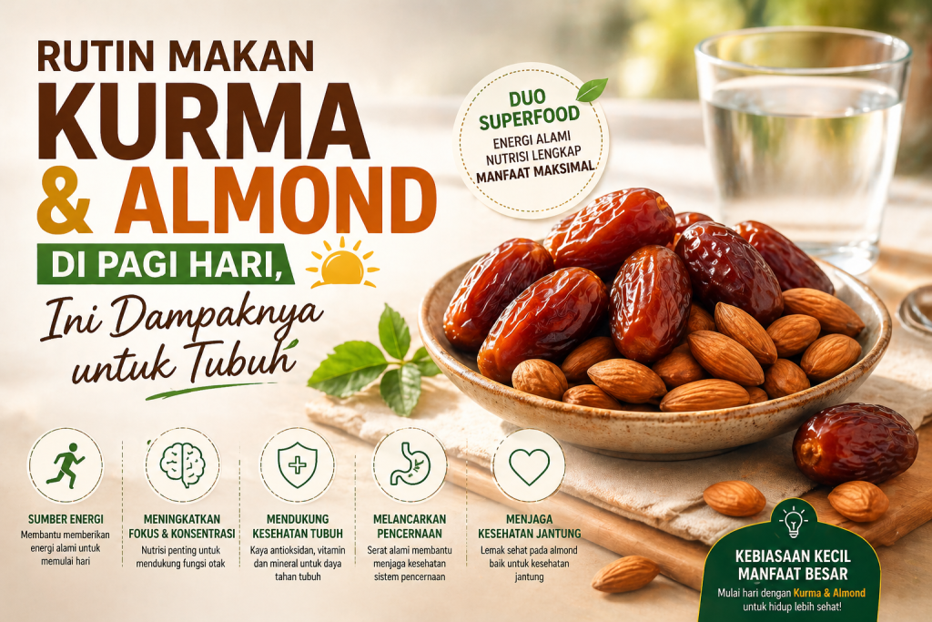 7 Manfaat Makan Kurma dan Almond Setiap Pagi yang Jarang Diketahui
