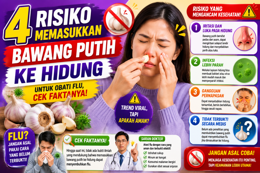 Viral Obati Flu dengan Bawang Putih di Hidung, Ini Faktanya