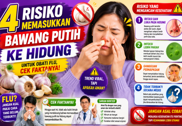 Viral Obati Flu dengan Bawang Putih di Hidung, Ini Faktanya