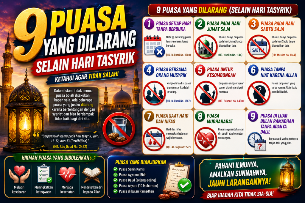 9 Waktu dan Jenis Puasa yang Dilarang dalam Ajaran Islam