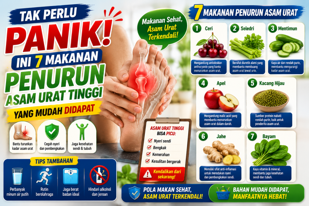 Asam Urat Tinggi? Coba Konsumsi 7 Makanan Ini Secara Rutin