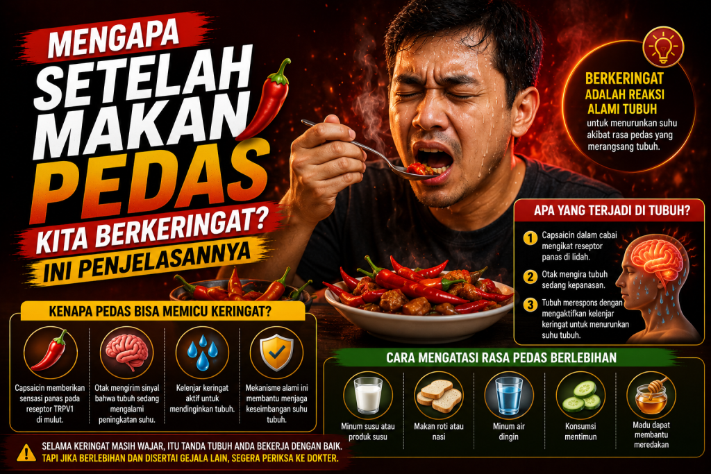 Mengapa Setelah Makan Pedas Kita Berkeringat? Ini Penjelasannya