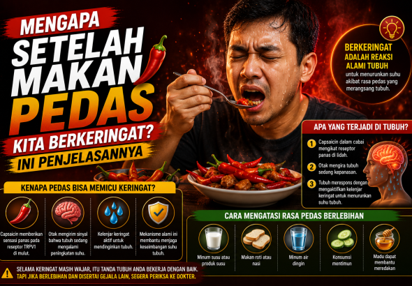 Mengapa Setelah Makan Pedas Kita Berkeringat? Ini Penjelasannya