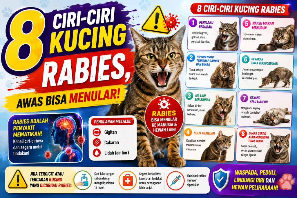 Awas Menular! Kenali Tanda Kucing Terinfeksi Rabies