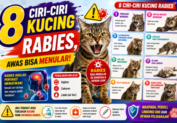 Awas Menular! Kenali Tanda Kucing Terinfeksi Rabies
