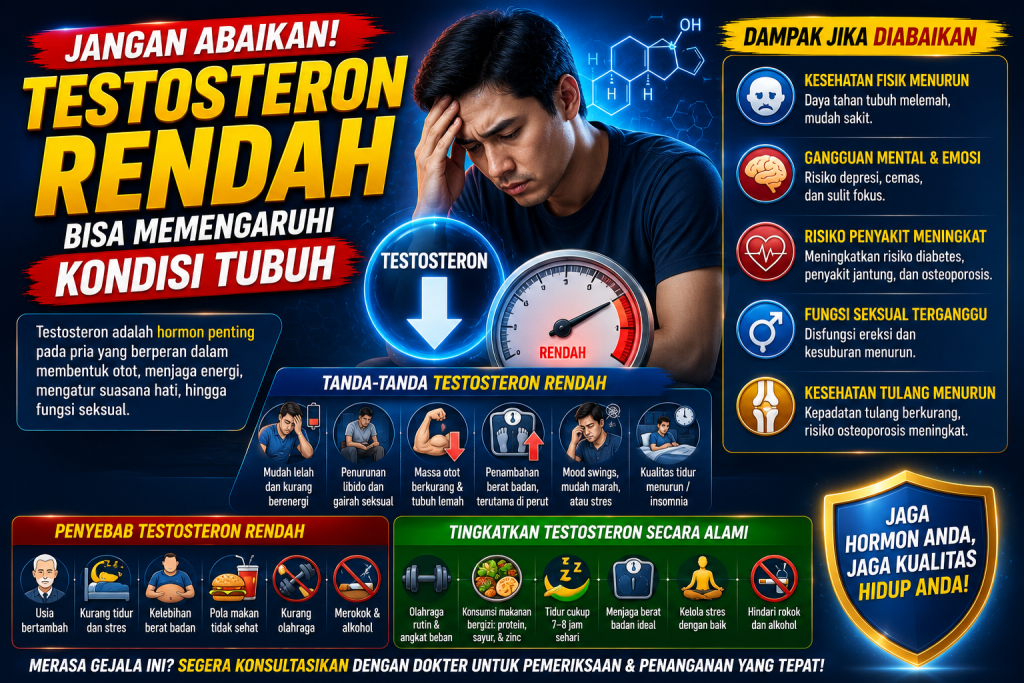 Jangan Abaikan, Testosteron Rendah Bisa Memengaruhi Kondisi Tubuh