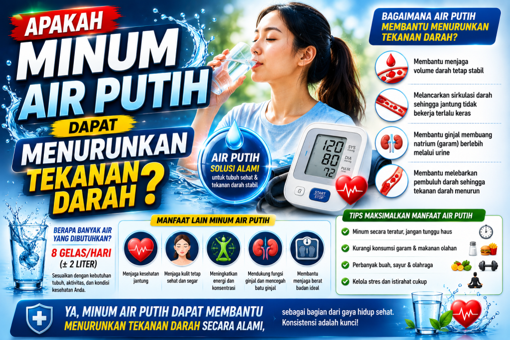 Jangan Remehkan Air Putih, Ini Manfaatnya bagi Tekanan Darah