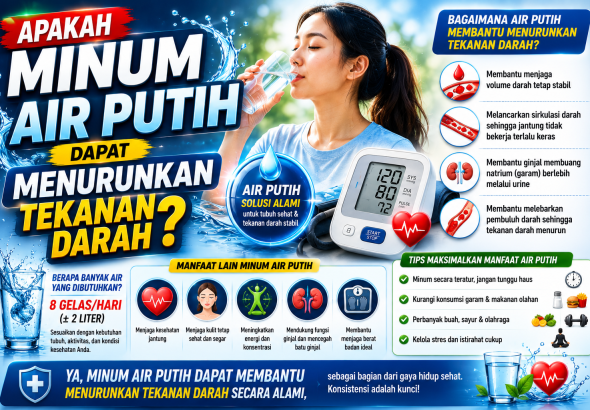 Jangan Remehkan Air Putih, Ini Manfaatnya bagi Tekanan Darah