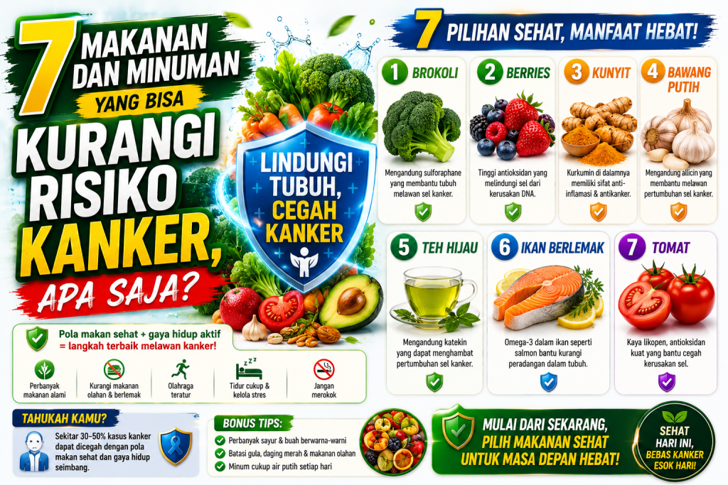 7 Asupan Sehat yang Dipercaya Membantu Menurunkan Risiko Kanker