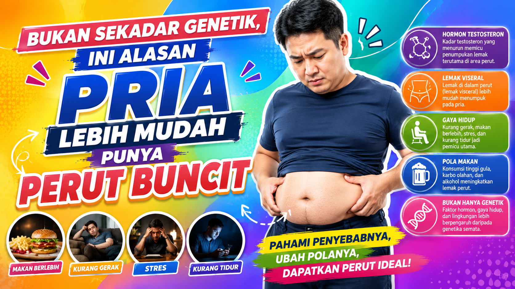 Tidak Hanya Karena Makan Banyak, Ini Penyebab Perut Buncit pada Pria