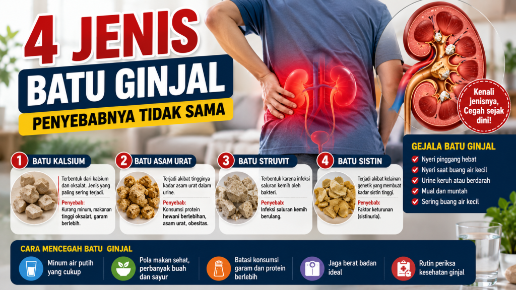 4 Jenis Batu Ginjal yang Sering Menyerang, Ketahui Cara Mencegahnya