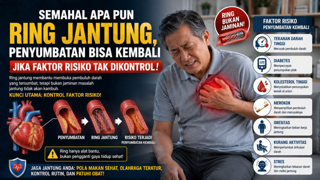 Ring Jantung Bukan Jaminan Bebas Penyumbatan, Ini Penjelasannya
