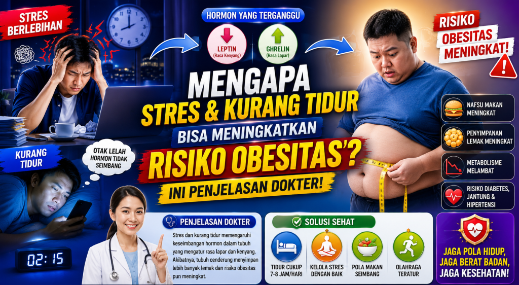 Bukan Cuma Makan Berlebihan, Stres dan Kurang Tidur Juga Bisa Sebabkan Obesitas