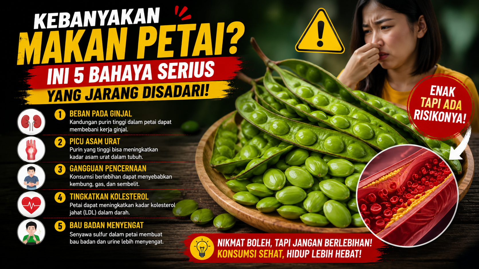 Suka Petai? Waspadai 5 Dampak Buruk Jika Dikonsumsi Berlebihan
