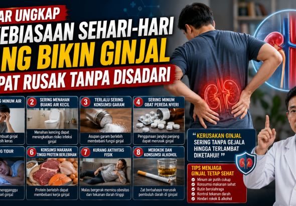 Jangan Anggap Remeh, 8 Kebiasaan Harian yang Bisa Mengganggu Fungsi Ginjal