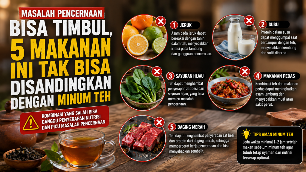 Sering Minum Teh Saat Makan? Waspadai Kombinasi dengan 5 Jenis Makanan Ini