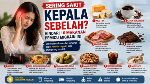 Kenali Penyebab Migrain: Hindari Makanan Ini Jika Tidak Mau Sakit Kepala Sebelah
