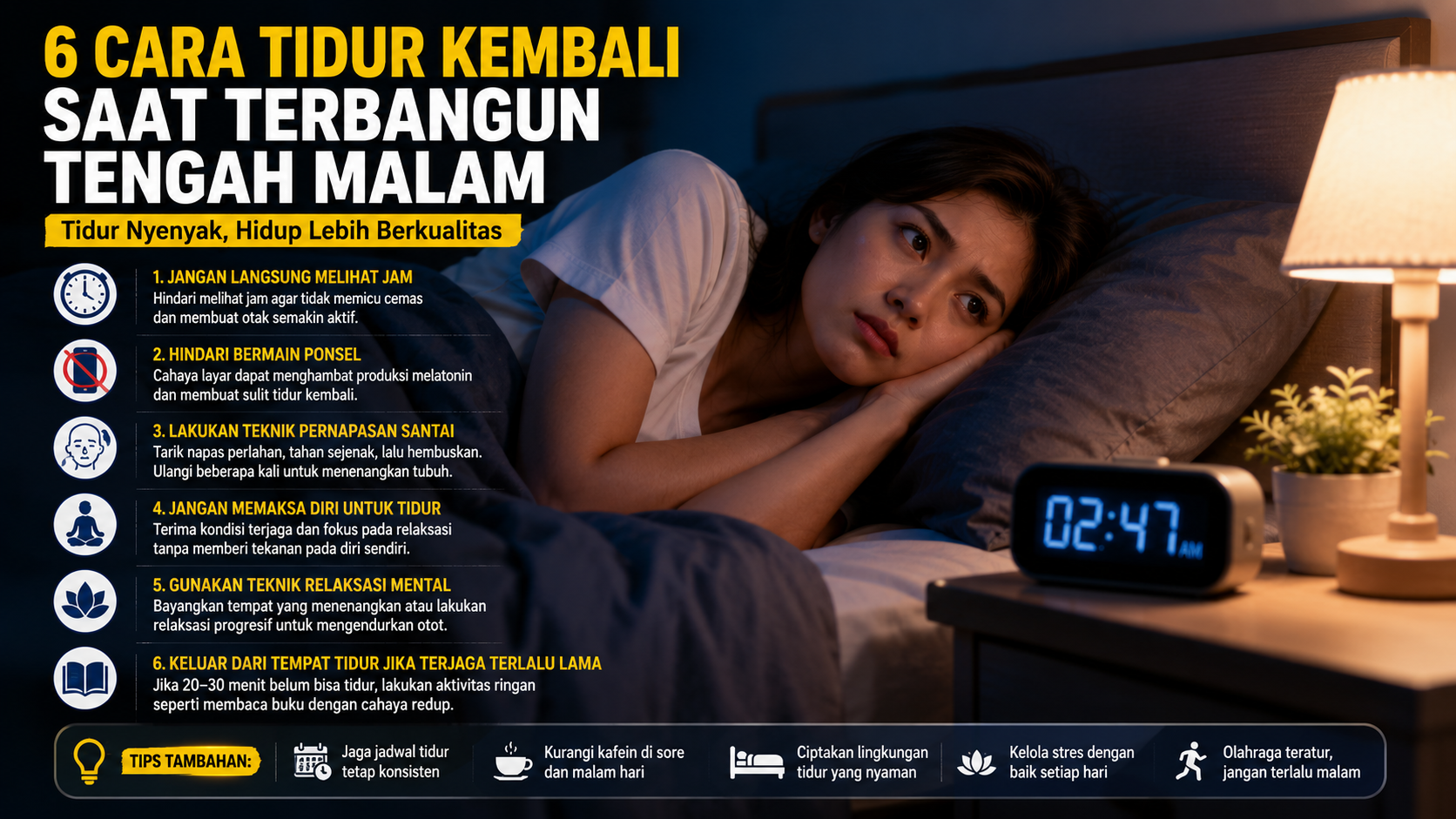 Terbangun Jam 2 atau 3 Pagi? Begini Cara Mudah Kembali Tidur