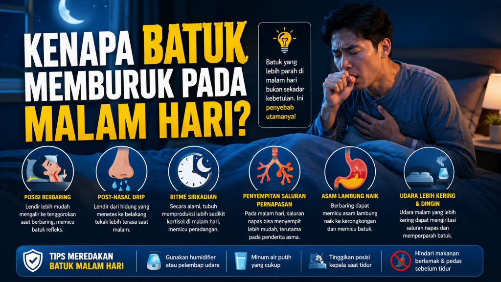Sering Batuk Saat Malam? Ketahui Penyebab dan Cara Mengatasinya