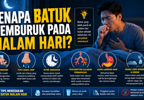 Sering Batuk Saat Malam? Ketahui Penyebab dan Cara Mengatasinya
