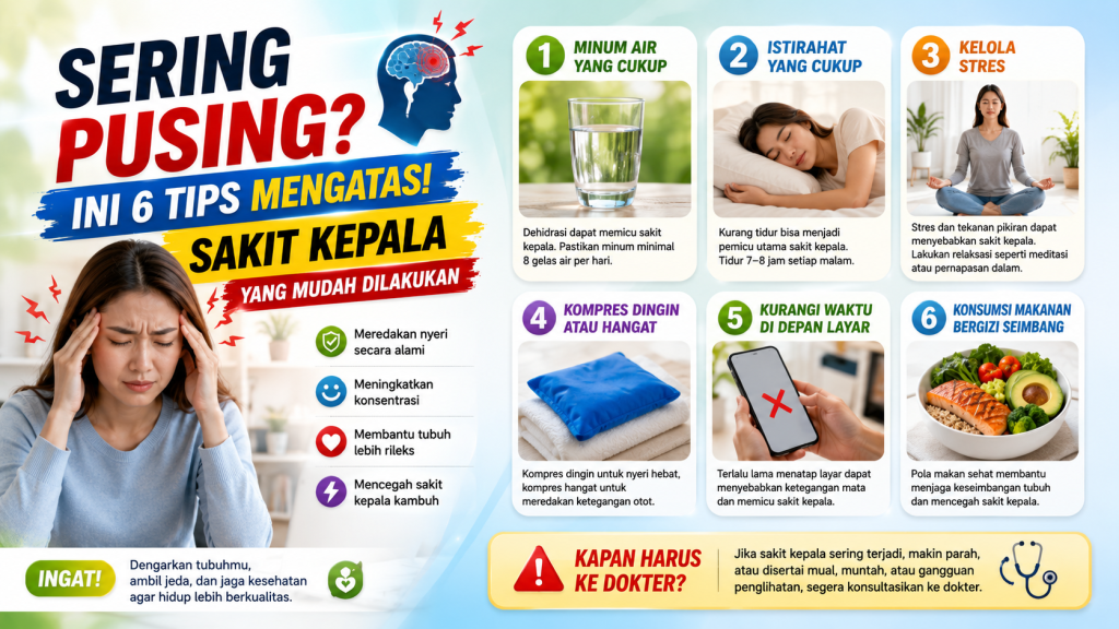 6 Tips Efektif Mengurangi Pusing dan Sakit Kepala Sehari-hari