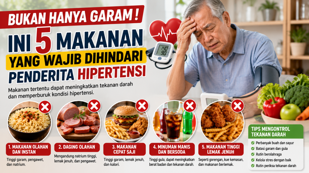 Ingin Tekanan Darah Tetap Stabil? Hindari 5 Makanan Berikut