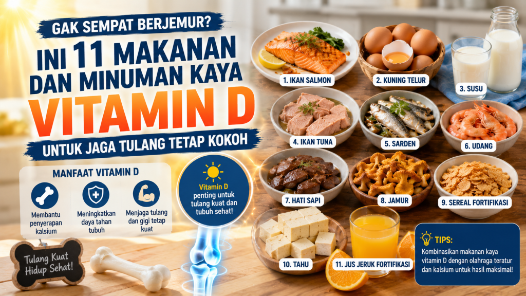 Jarang Keluar Rumah? Ini 11 Asupan Vitamin D yang Bantu Jaga Kesehatan Tulang