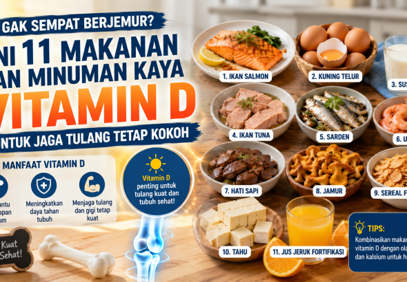Jarang Keluar Rumah? Ini 11 Asupan Vitamin D yang Bantu Jaga Kesehatan Tulang
