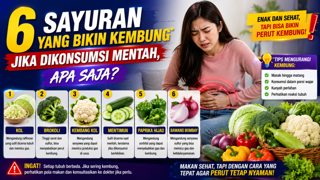 Jangan Berlebihan, 6 Sayuran Mentah yang Bisa Menyebabkan Kembung
