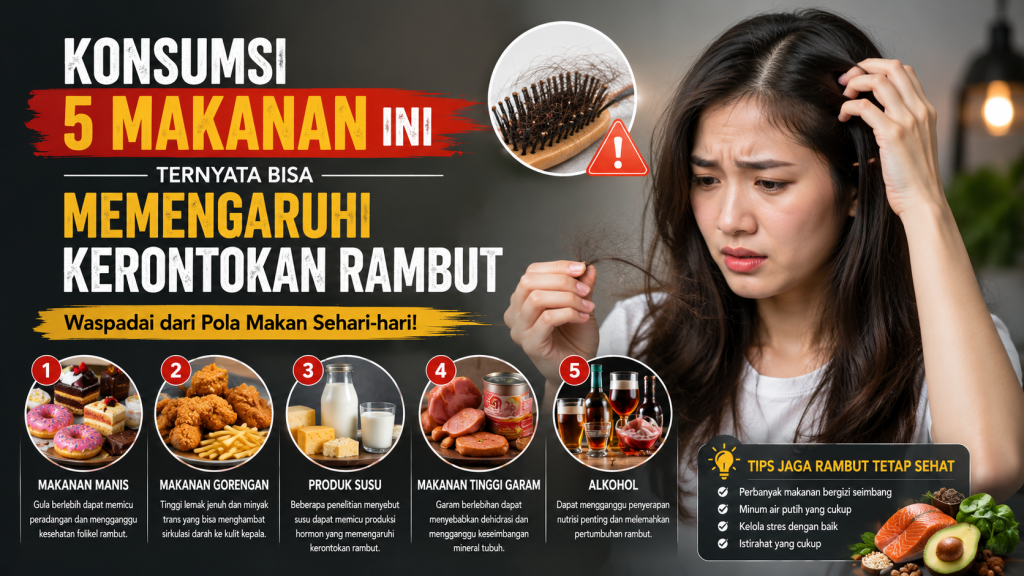 makanan penyebab rambut rontok