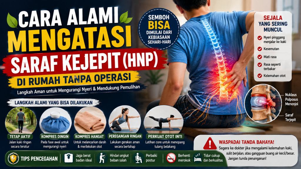cara alami mengatasi saraf kejepit HNP