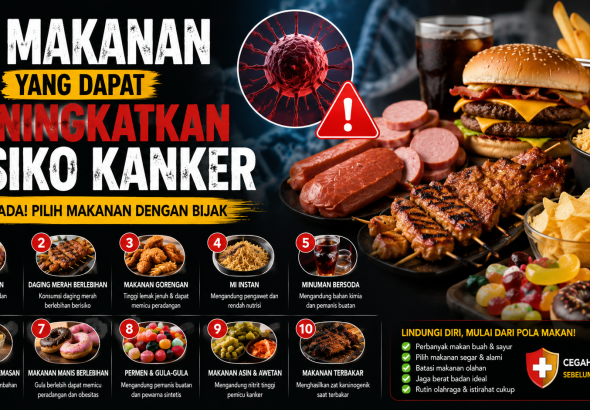 makanan yang meningkatkan risiko kanker