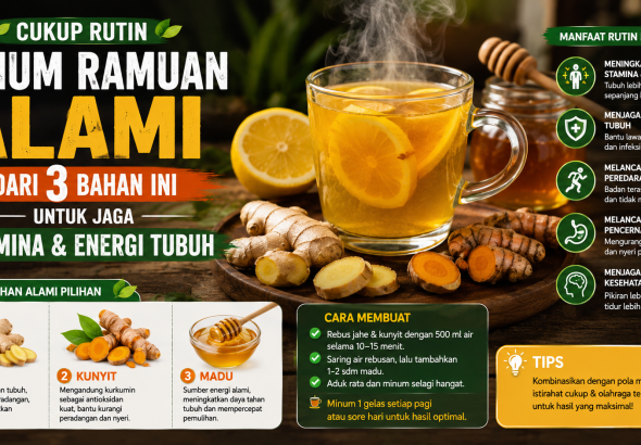 Ramuan Alami 3 Bahan untuk Menjaga Stamina dan Energi Tubuh