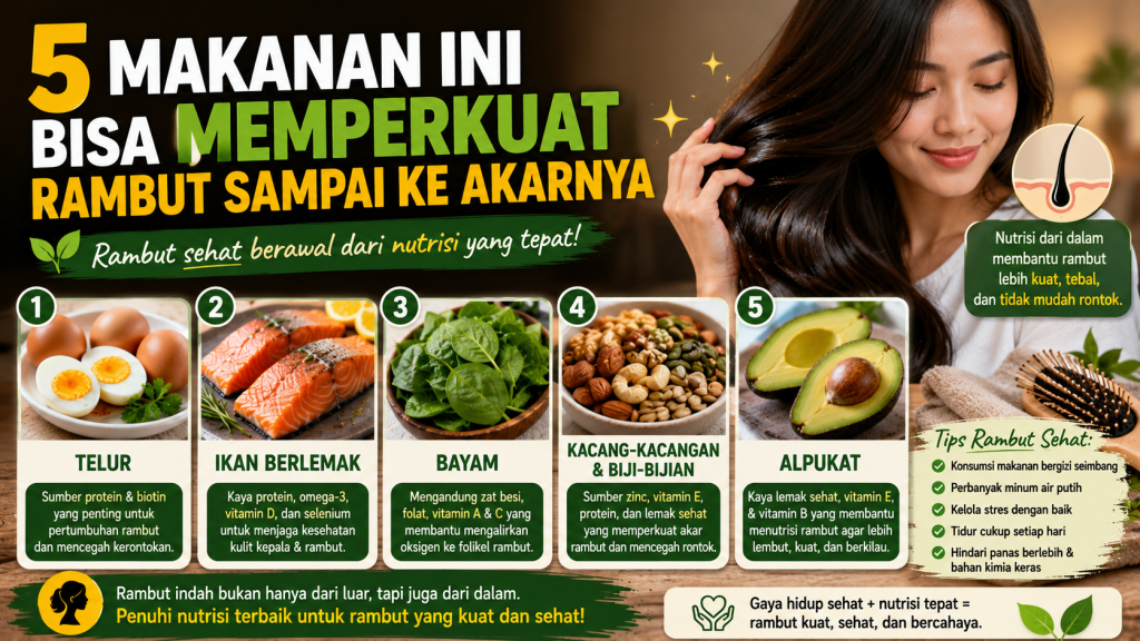 makanan untuk memperkuat rambut