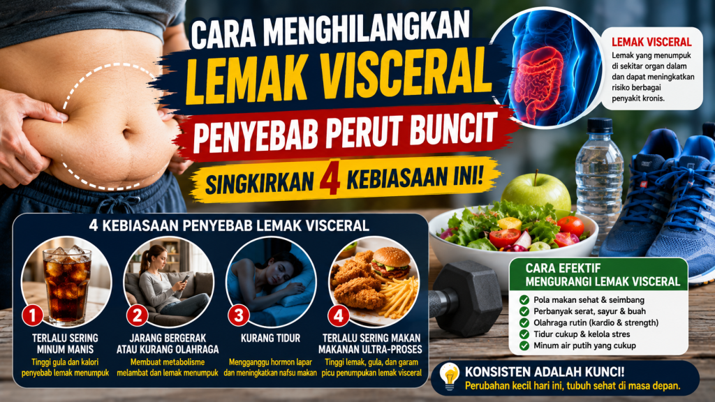 cara menghilangkan lemak visceral