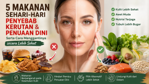 makanan penyebab kerutan dan penuaan dini