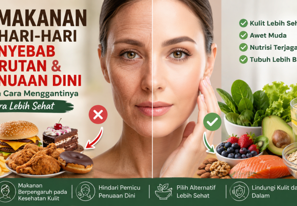 makanan penyebab kerutan dan penuaan dini