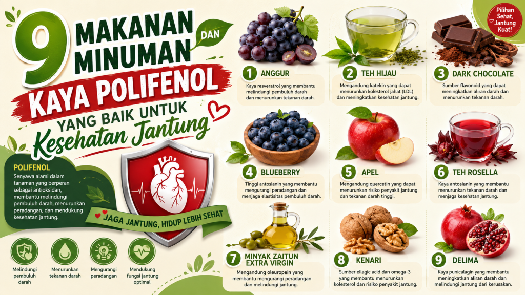 Ingin Menjaga Kesehatan Jantung? Kenali 9 Makanan Kaya Polifenol Ini