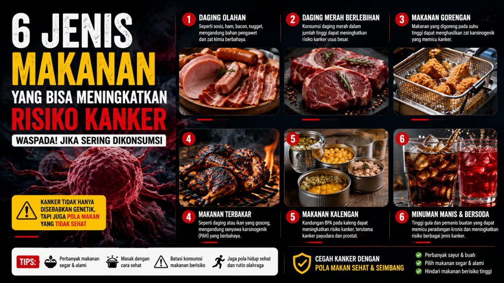 Waspada! 6 Jenis Makanan Ini Bisa Meningkatkan Risiko Kanker Jika Berlebihan