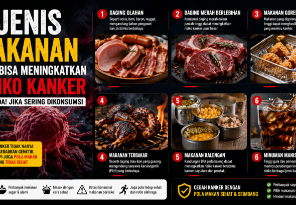 Waspada! 6 Jenis Makanan Ini Bisa Meningkatkan Risiko Kanker Jika Berlebihan