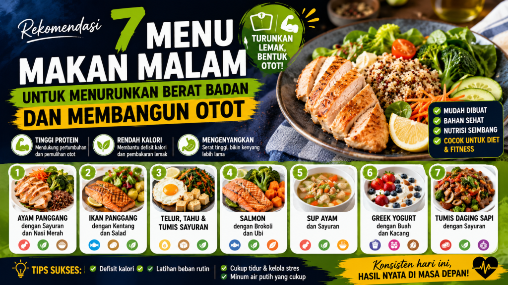 menu makan malam untuk menurunkan berat badan dan membangun otot