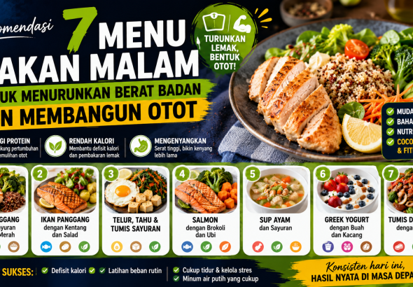 menu makan malam untuk menurunkan berat badan dan membangun otot