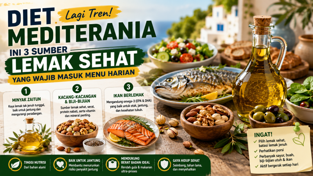 lemak sehat Diet Mediterania