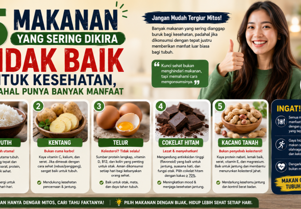 5 Makanan yang Sering Dikira Tidak Baik untuk Kesehatan