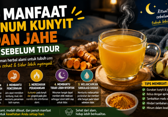manfaat minum kunyit dan jahe sebelum tidur
