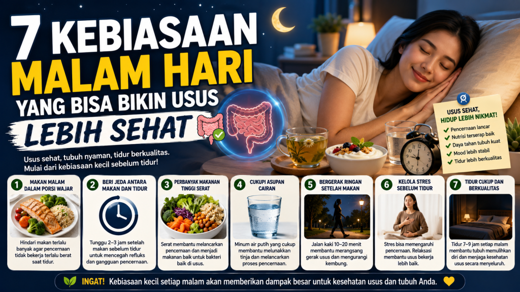 kebiasaan malam untuk kesehatan usus
