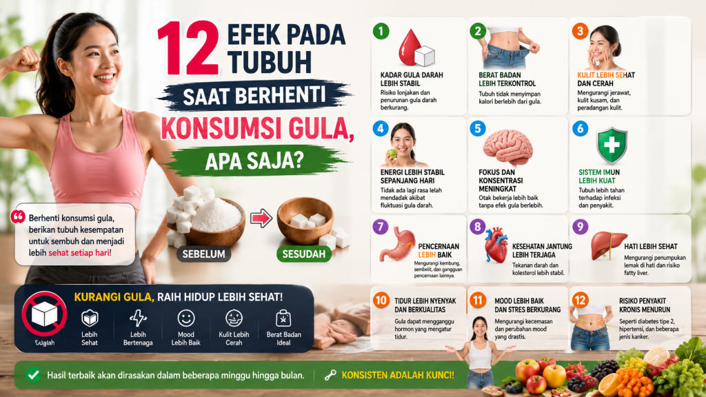 12 Efek pada Tubuh Saat Berhenti Konsumsi Gula